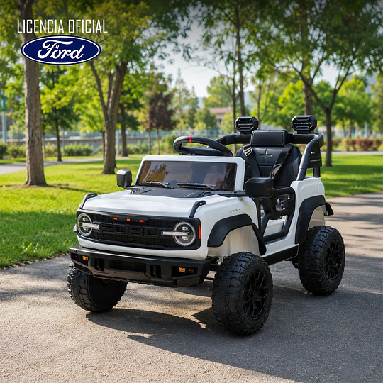 Auto Bateria Ford Bronco Raptor Blanco 12v 2Motores