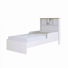 Cama De Transición Infantil 1 Plaza Kidscool Con Estante Blanca