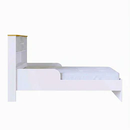 Cama De Transición Infantil 1 Plaza Kidscool Con Estante Blanca