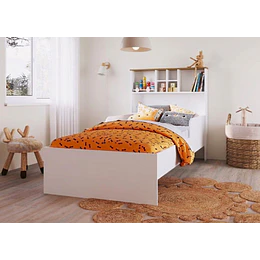 Cama De Transición Infantil 1 Plaza Kidscool Con Estante Blanca