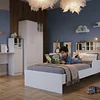 Cama De Transición Infantil 1 Plaza Kidscool Con Estante Blanca