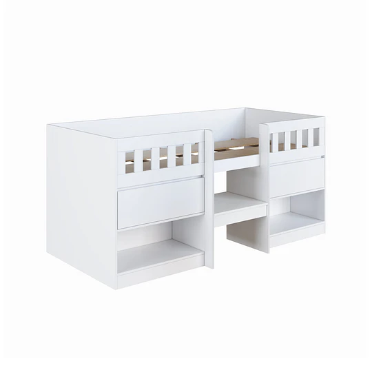Cama Infantil Multifunción Alta 1 plaza Kidscool Blanca