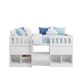 Cama Infantil Multifunción Alta 1 plaza Kidscool Blanca