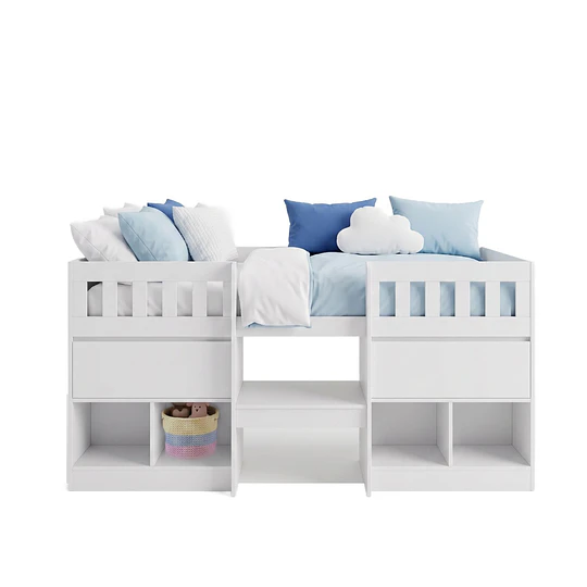 Cama Infantil Multifunción Alta 1 plaza Kidscool Blanca
