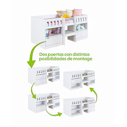 Cama Infantil Multifunción Alta 1 plaza Kidscool Blanca