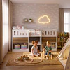 Cama Infantil Multifunción Alta 1 plaza Kidscool Blanca Miel
