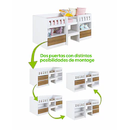 Cama Infantil Multifunción Alta 1 plaza Kidscool Blanca Miel