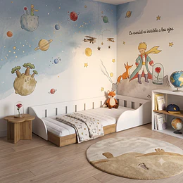Cama Infantil 1 Plaza Montessori Memphis Kidscool Blanca 