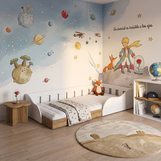 Cama Infantil 1 Plaza Montessori Memphis Kidscool Blanca 