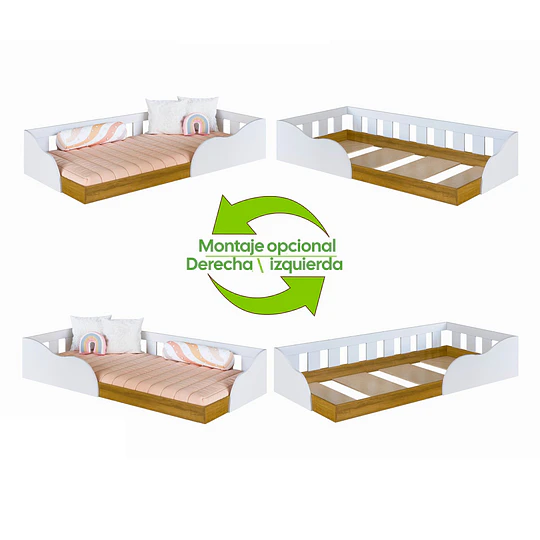 Cama Infantil 1 Plaza Montessori Memphis Kidscool Blanca 