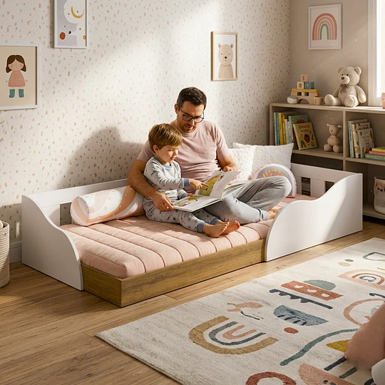 Cama Infantil 1 Plaza Montessori Memphis Kidscool Blanca 
