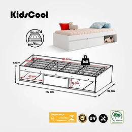 Cama Infantil Multifunción 1 Plaza Pets Kidscool Blanca 