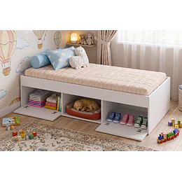 Cama Infantil Multifunción 1 Plaza Pets Kidscool Blanca 