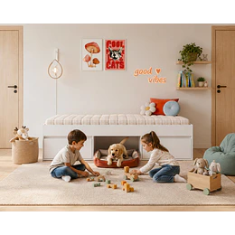 Cama Infantil Multifunción 1 Plaza Pets Kidscool Blanca 
