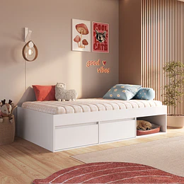 Cama Infantil Multifunción 1 Plaza Pets Kidscool Blanca 