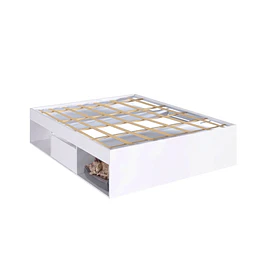 Cama Multifuncional 2 Plazas Be Design Pets Blanca con Cajones y Nicho para Mascota