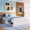 Cama Multifuncional 2 Plazas Be Design Pets Blanca con Cajones y Nicho para Mascota