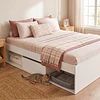 Cama Multifuncional 2 Plazas Be Design Pets Blanca con Cajones y Nicho para Mascota