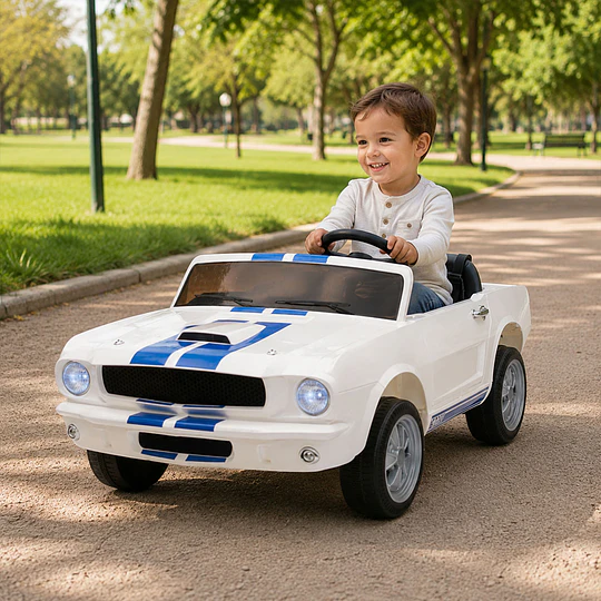 Auto a Bateria Shelby Gt350 Blanco 12v 2Motores