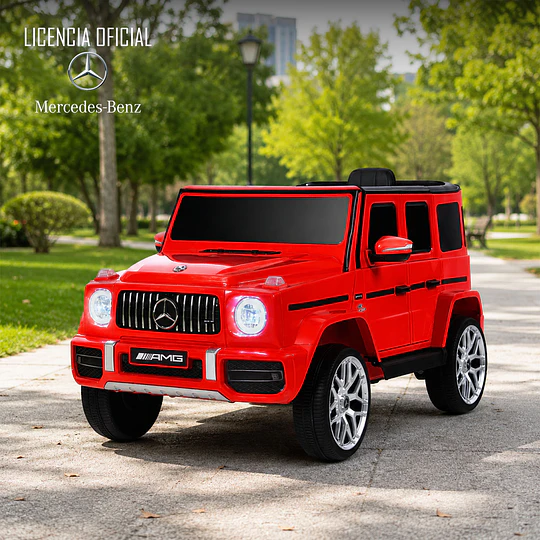 Auto a Batería Jeep G63 Con Licencia Mercedes 12V Rojo