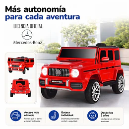 Auto a Batería Jeep G63 Con Licencia Mercedes 12V Rojo