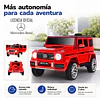 Auto a Batería Jeep G63 Con Licencia Mercedes 12V Rojo