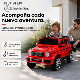 Auto a Batería Jeep G63 Con Licencia Mercedes 12V Rojo