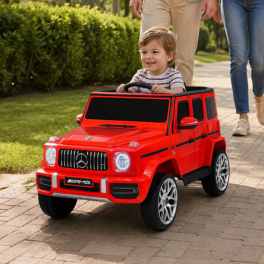 Auto a Batería Jeep G63 Con Licencia Mercedes 12V Rojo