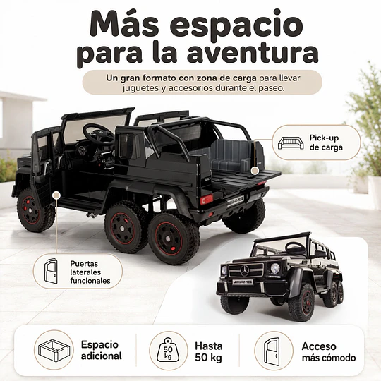 Mercedes G63 6X6 6 Motores con Licencia 12V Negro