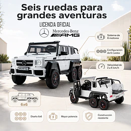 Auto Bateria G63 Licencia  Mercedes 6x6 Blanco 12v