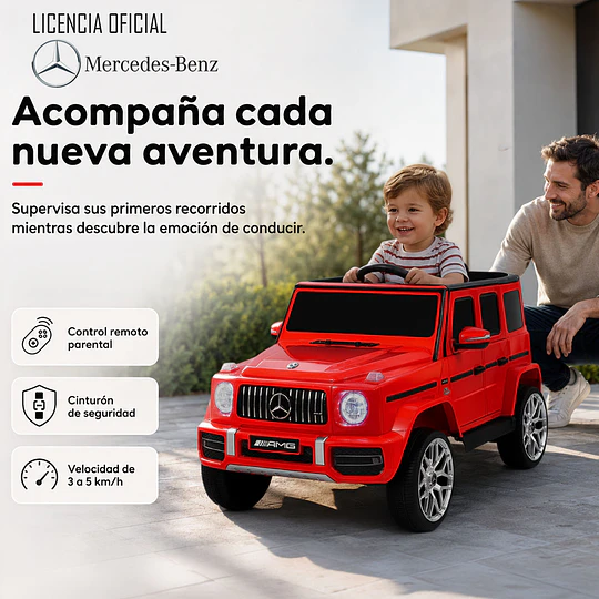 Retiro Express - Auto a Batería Jeep G63 Con Licencia Mercedes 12V Rojo