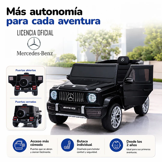 Retiro Express - Auto a Batería Jeep G63 Con Licencia Mercedes 12V Negro
