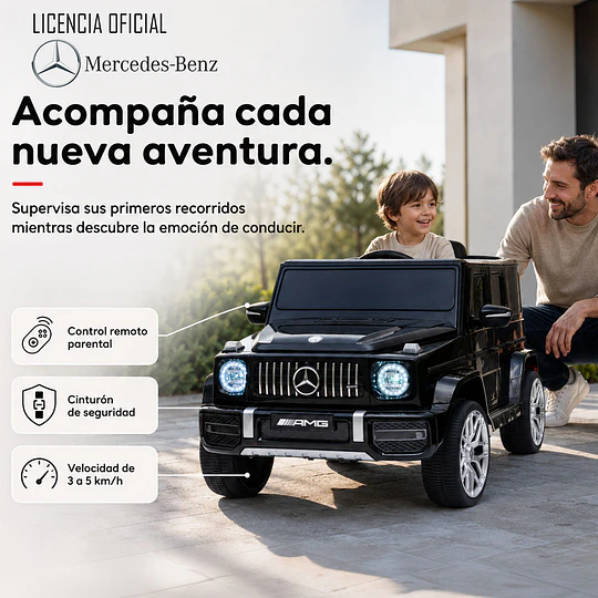 Retiro Express - Auto a Batería Jeep G63 Con Licencia Mercedes 12V Negro