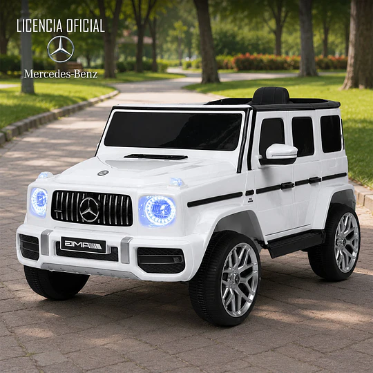 Retiro Express - Auto a Batería Jeep G63 Con Licencia Mercedes 12V Blanco