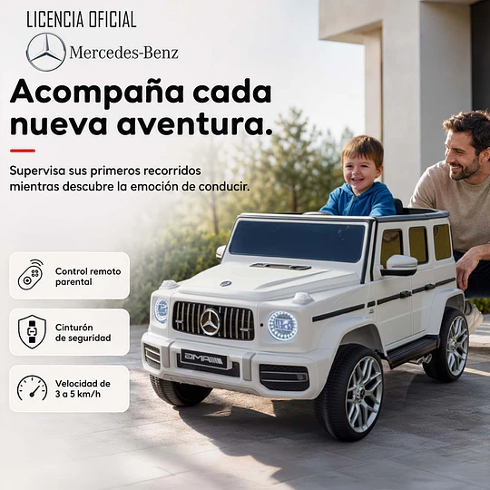 Retiro Express - Auto a Batería Jeep G63 Con Licencia Mercedes 12V Blanco