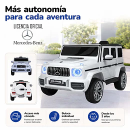 Retiro Express - Auto a Batería Jeep G63 Con Licencia Mercedes 12V Blanco