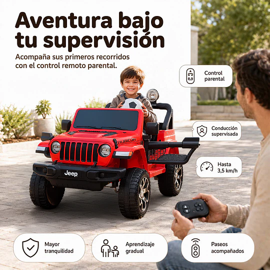 Jeep Rubicon Rojo Batería 