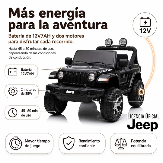 Jeep a Batería Rubicon Negro 12V 