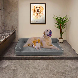 Retiro Express - Cama Sofá Ortopédico PetsCool para Perros, viscoelástica, lavable, Gris Talla XL