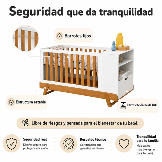Cuna Evolutiva 6 en 1 Multi Etapas Maxx Kidscool – Blanco Eco-Wood