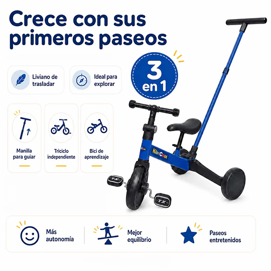 Triciclo con Manilla Astro Azul