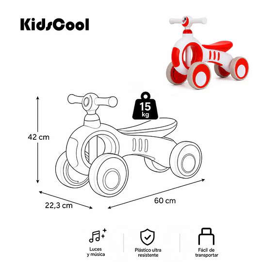 Correpasillo Mini Bike Rojo Kidscool