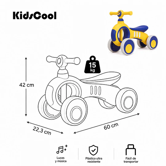 Correpasillo Mini Bike Amarillo Kidscool