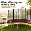 Cama Elastica Roja 14 Pies con Escalera