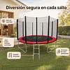 Cama Elastica Roja 12 Pies con Escalera