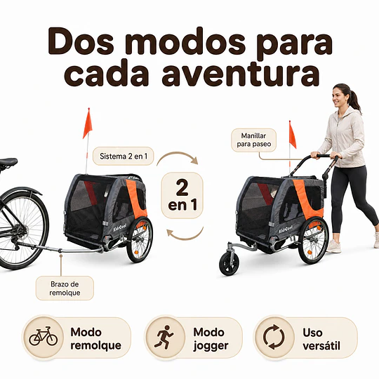 Carro Jogger Gris Baby Trailer Single
