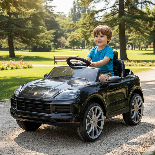 Auto a Bateria Negro Porsche Cayenne 12v 2Motores