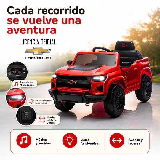 Auto a Bateria Chevrolet Colorado Rojo 12v 2Motores