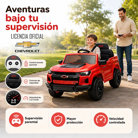 Auto a Bateria Chevrolet Colorado Rojo 12v 2Motores