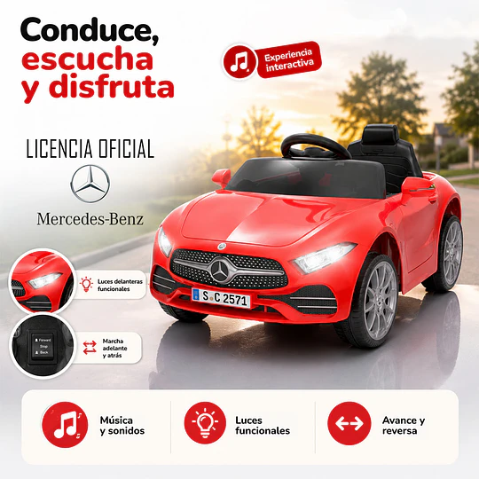 Auto a Bateria Rojo Mercedes Benz Cls350 12v 2Motores